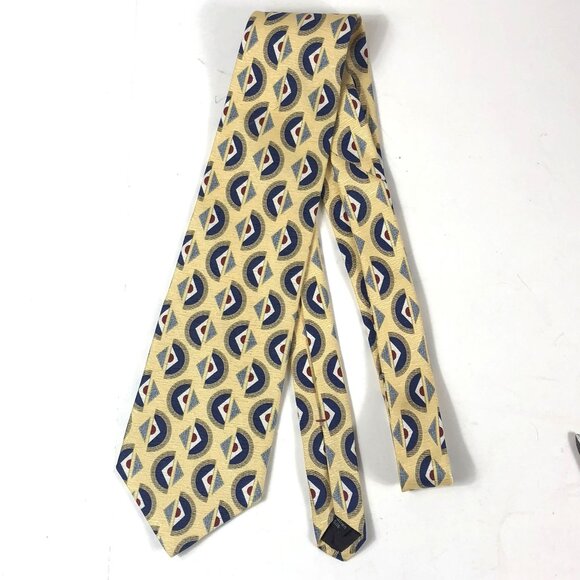 Vintage George Machado ZYLOS Silk Necktie RAF Roundel Aviation Geometric Tie USA - Picture 2 of 6